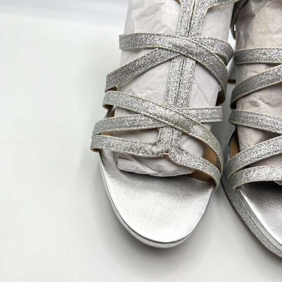 Naturalizer Womens Size 10 10M‎ Baylor Silver Strappy Dress Sandals Heels Shoes - Picture 4 of 14